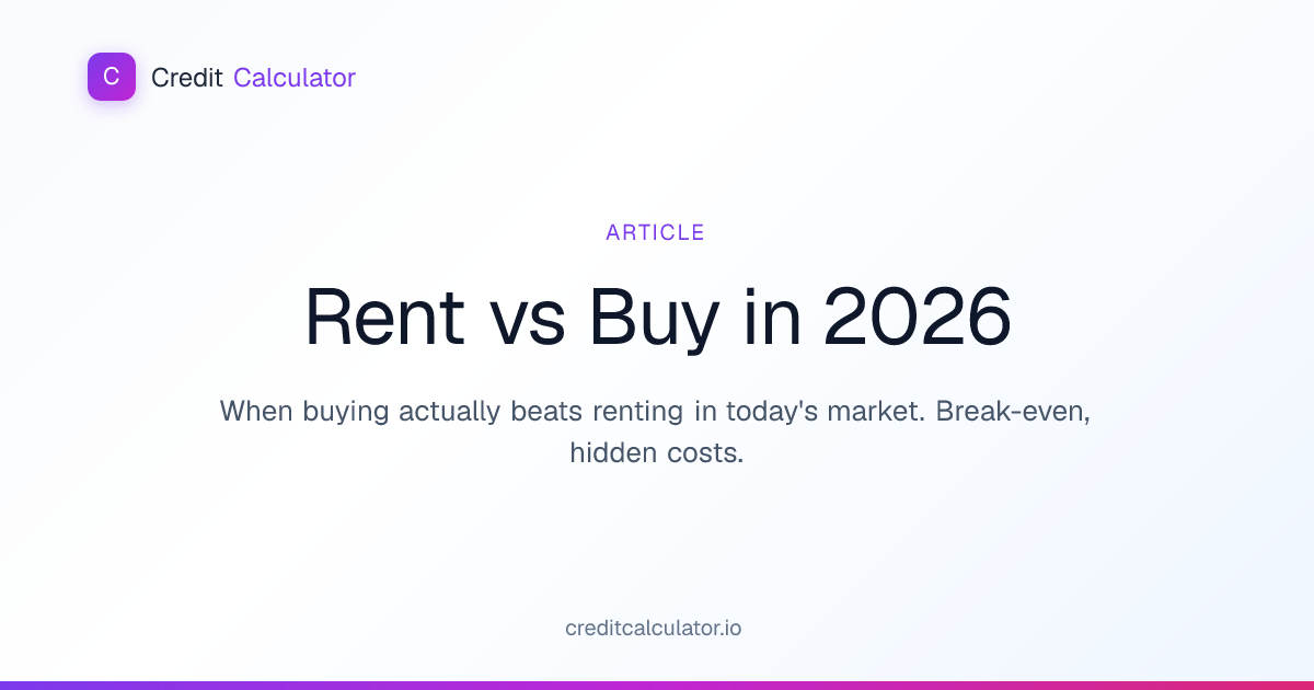 Rent vs Buy in 2026: When Buying Actually Pays Off